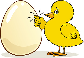 Image showing Chick knocking on Egg