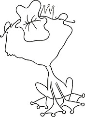 Image showing prince frog kiss for coloring book