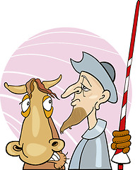 Image showing Don Quixote and his horse