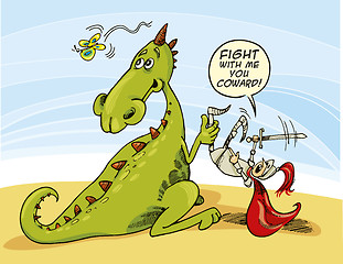 Image showing Dragon and Knight