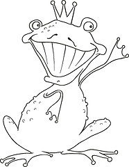 Image showing prince frog for coloring book