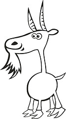 Image showing Funny goat for coloring book