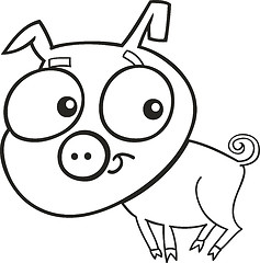 Image showing cute piggy for coloring book