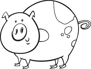 Image showing spotted pig for coloring book