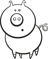 Image showing funny pig for coloring book