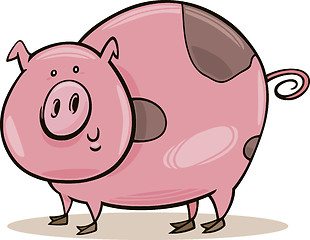 Image showing Farm animals: spotted pig