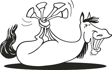 Image showing Funny Horse for coloring book