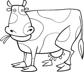 Image showing Funny Cow for coloring book