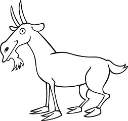 Image showing Funny goat for coloring book