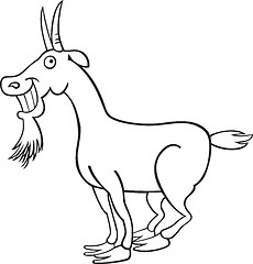 Image showing Goat for coloring book