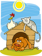 Image showing Happy farm animals