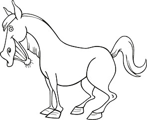 Image showing Funny Horse for coloring book