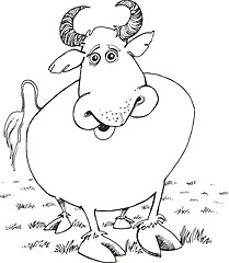 Image showing Bull for coloring book