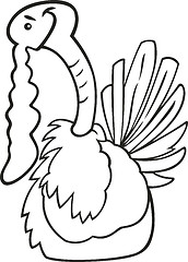 Image showing Cartoon turkey for coloring book