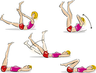 Image showing Woman doing abdominal exercises