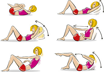 Image showing Woman doing abdominal exercises