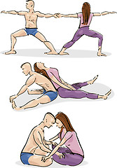 Image showing Yoga in Couple