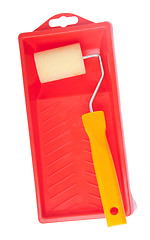 Image showing Paint roller and tray