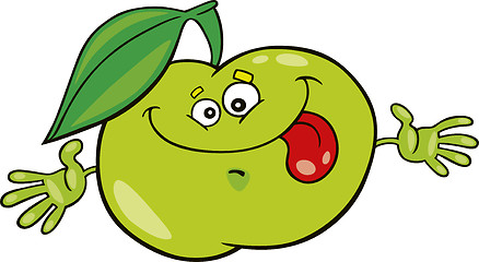 Image showing cartoon green apple