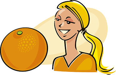 Image showing woman with orange fruit