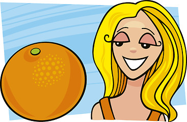 Image showing girl with orange