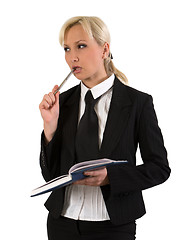 Image showing Business woman thinking.