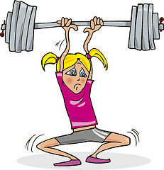 Image showing Girl lifting heavy weight