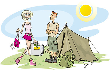 Image showing Blond girl on camp