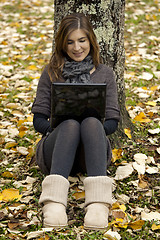 Image showing Woman working outdoor