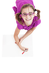 Image showing Girl making drawings