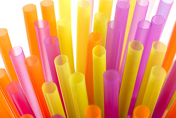 Image showing Color vivid drinking straws background