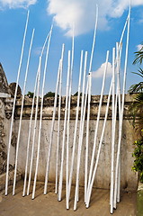 Image showing White bamboo pole