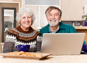 Image showing Senior couple using computer