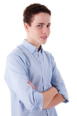 Image showing cute boy, smiling and looking to camera