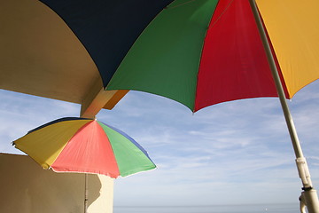 Image showing parasols on a balcony creating a little shade