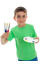 Image showing Happy child ready for art and craft