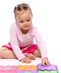 Image showing Little girl with alphabet