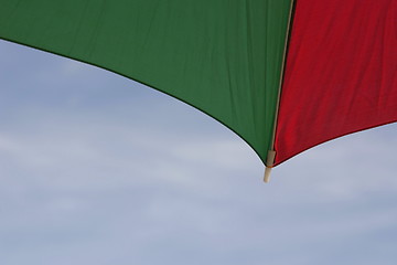Image showing red and green abstract parasol