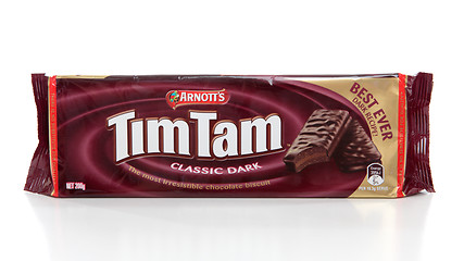 Image showing Packet of Tim Tam chocolate biscuits