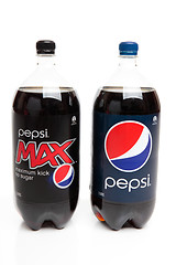 Image showing Bottles of Pepsi and Diet Pepsi Max