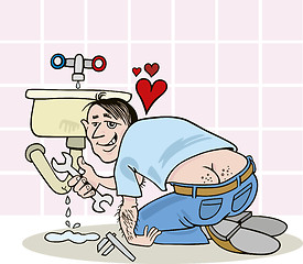 Image showing Plumber in love