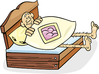 Image showing Man in too short bed