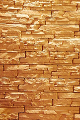 Image showing Unshaped stone wall (illuminated)