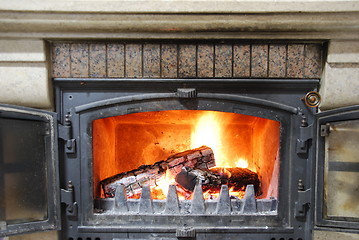 Image showing Cozy home fireplace