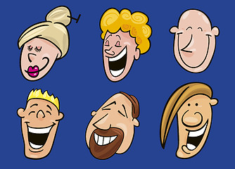 Image showing set of laughing faces