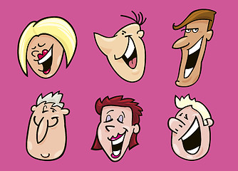 Image showing set of happy faces