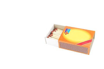 Image showing Opened box of matches on white
