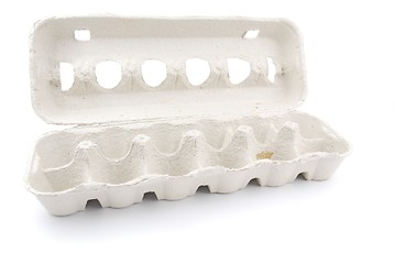 Image showing Empty 12 eggs box on white