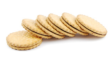 Image showing Chocolate cookies on white