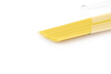 Image showing Spaghetti pasta on a glass container